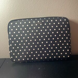 Kate spade black white polka cabana dot laptop sleeve
